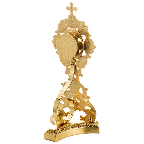 Reliquary in brass, floral decoration 6