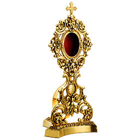 Reliquiario ottone fuso decori floreali
