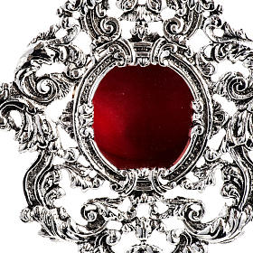 Monstranzen, Custodien, Reliquiare aus Metall: Reliquienschrein silberweiss aus Gussmessing,mit Dekoration