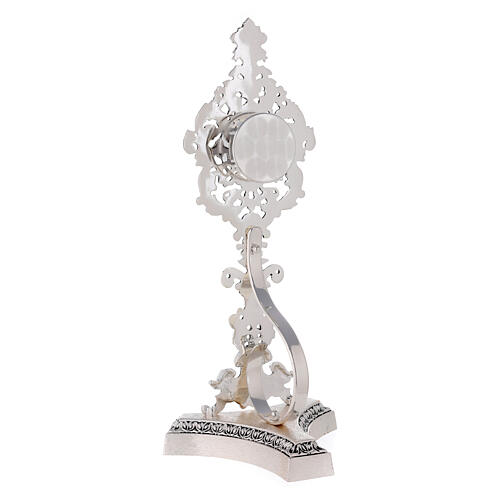 Reliquary in silver plated brass, floral decoration 7