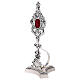 Reliquary in silver plated brass, floral decoration s3