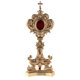 Reliquary in gold-plated brass with decoration
