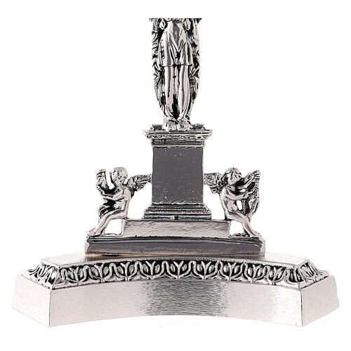 Reliquary in silver-plated cast brass with 3 angels 5