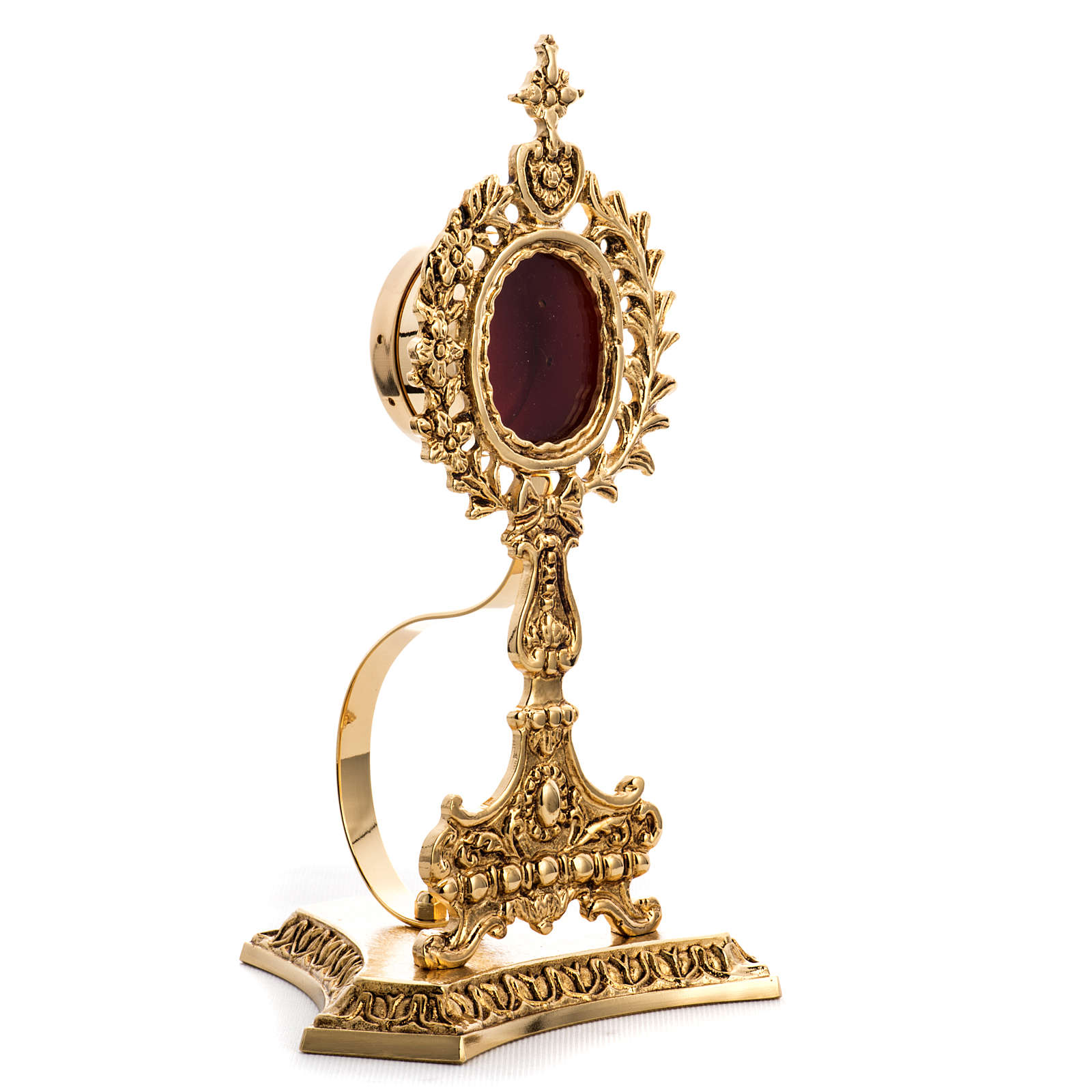 Reliquary in gold-plated brass with base | online sales on HOLYART.co.uk