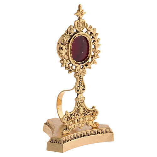 Reliquiario ottone fuso dorato con base 5