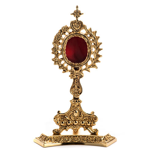 Reliquary in gold-plated brass with base 1
