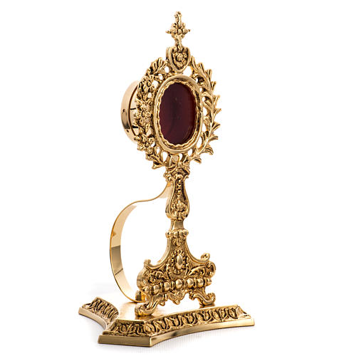 Reliquary in gold-plated brass with base 4