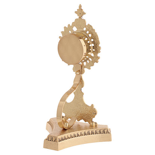 Reliquary in gold-plated brass with base 7
