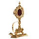 Reliquary in gold-plated brass with base s4