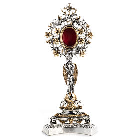 Monstranzen, Custodien, Reliquiare aus Metall: Reliquienschrein zweifarbig aus Gussmessing