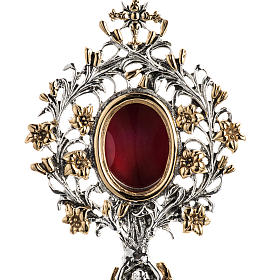 Monstranzen, Custodien, Reliquiare aus Metall: Reliquienschrein zweifarbig aus Gussmessing