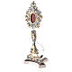 Reliquary in two tone brass with angel and flowers s5