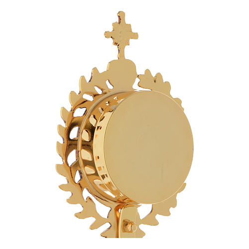 Reliquary in brass, gold-plated with base 6