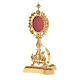 Reliquary in brass, gold-plated with base s2