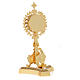 Reliquary in brass, gold-plated with base s4
