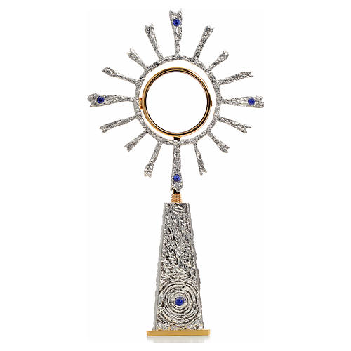 Shrine in brass, stylised with blue stones 1