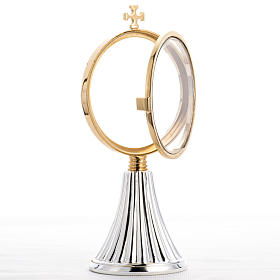 Monstranzen, Custodien, Reliquiare aus Metall: Reliquiar silberfarbig aus Gussmessing