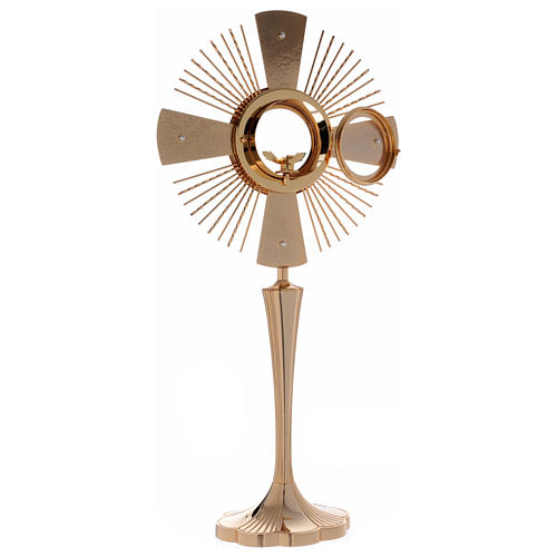 Monstrance in brass with 4 Evangelists and red stones 5