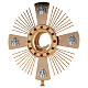 Monstrance in brass with 4 Evangelists and red stones s2