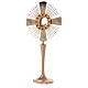 Monstrance in brass with 4 Evangelists and red stones s3