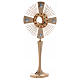 Monstrance in brass with 4 Evangelists and red stones s4