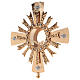 Monstrance in brass with 4 Angels and crystal pommel s2