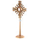 Monstrance in brass with 4 Angels and crystal pommel s3