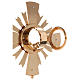 Monstrance in brass with 4 Angels and crystal pommel s6