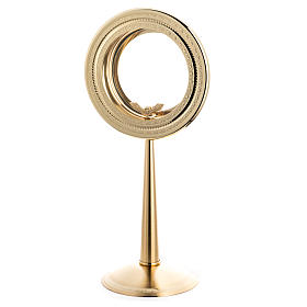 Teca semplice per ostia magna ottone fuso satinato h. 44 cm