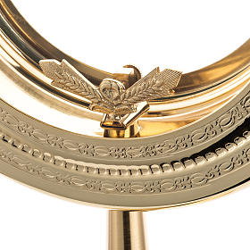 Teca semplice per ostia magna ottone fuso satinato h. 44 cm