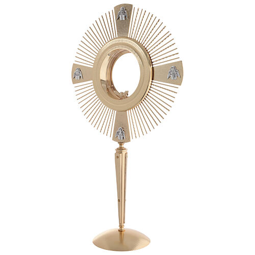 Custodia hostia magna 4 evangelistas latón fundido 5