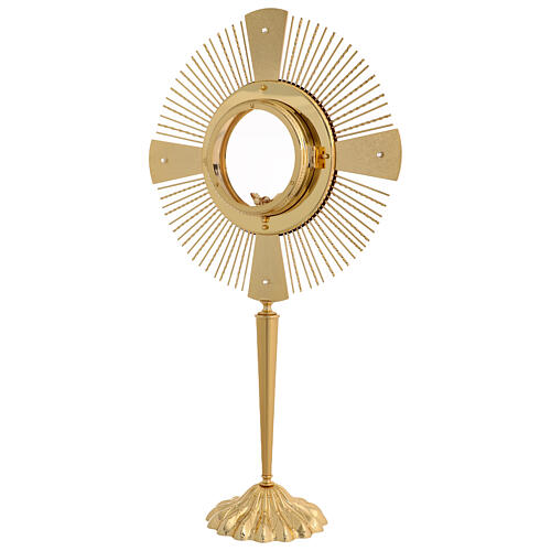 Ostensorio ostia magna 4 evangelisti ottone fuso 5