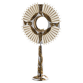 Monstrance in brass, ear of wheat, grapes, for Magna Host