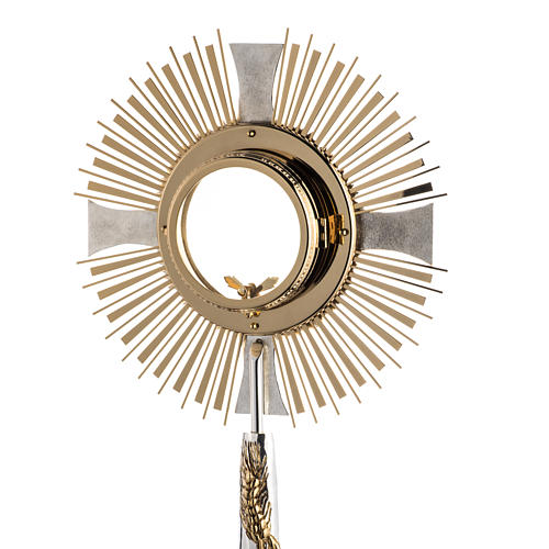 Monstrance in brass, ear of wheat, grapes, for Magna Host 7