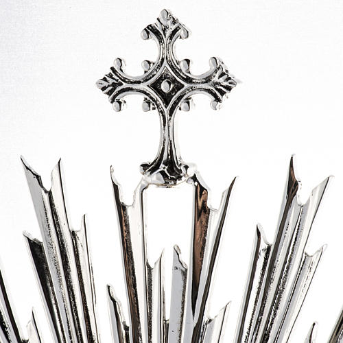 Ostensorio barocco ostia magna angeli ottone argentato 3