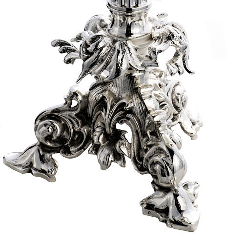 Ostensorio barocco ostia magna angeli ottone argentato 5