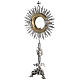 Ostensorio barocco ostia magna angeli ottone argentato s1