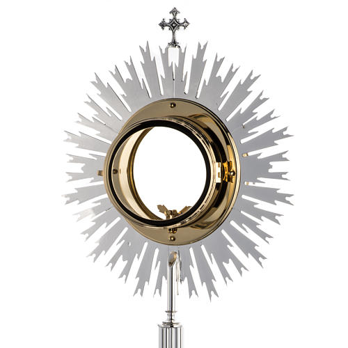 Monstrance in silver brass for Magna Host with angels 7