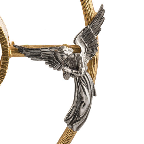Monstrance in gold-plated bronze with angels H60cm 4