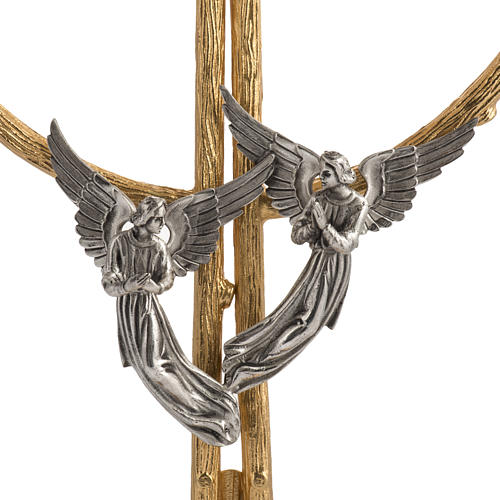 Monstrance in gold-plated bronze with angels H60cm 6