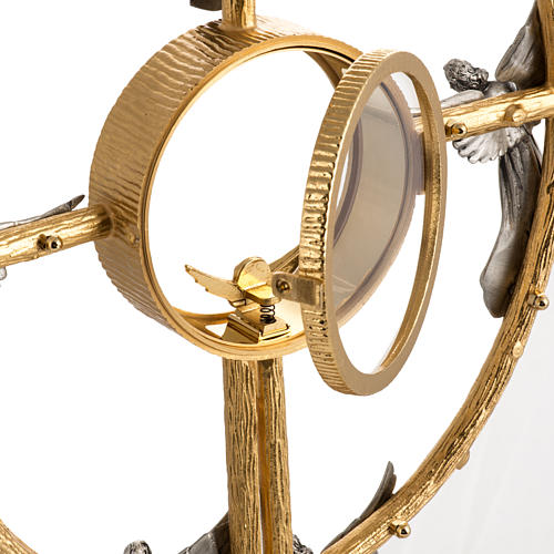 Monstrance in gold-plated bronze with angels H60cm 12