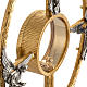 Monstrance in gold-plated bronze with angels H60cm s11