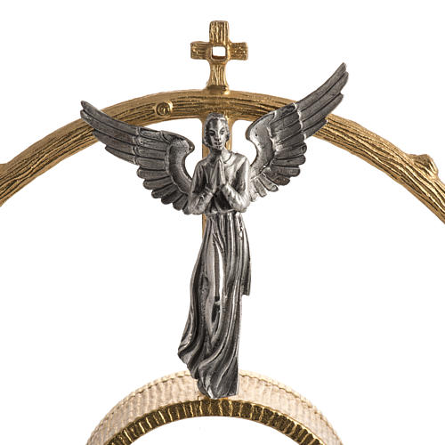 Ostensorio in bronzo dorato con angeli h 60 cm 3