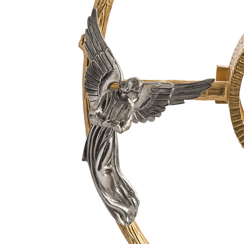 Ostensorio in bronzo dorato con angeli h 60 cm 5