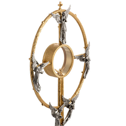 Ostensorio in bronzo dorato con angeli h 60 cm 10