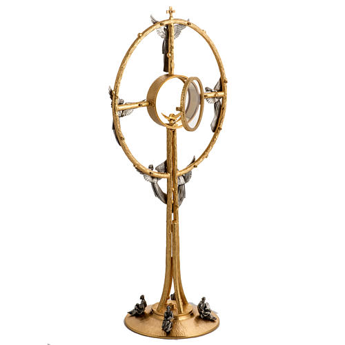 Ostensorio in bronzo dorato con angeli h 60 cm 13