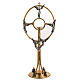Ostensorio in bronzo dorato con angeli h 60 cm s1