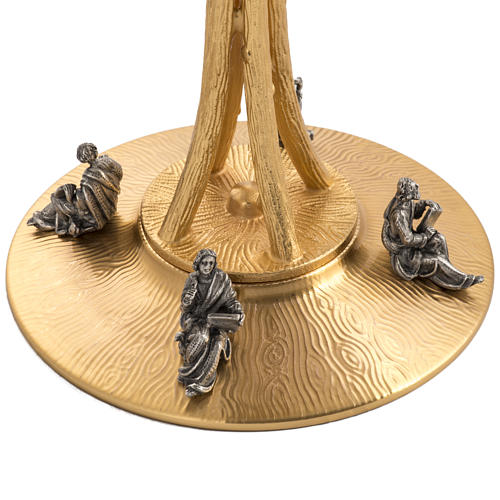 Monstrance in gold-plated bronze with angels H60cm 7