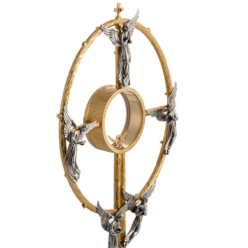 Monstrance in gold-plated bronze with angels H60cm 10