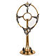 Monstrance in gold-plated bronze with angels H60cm s1
